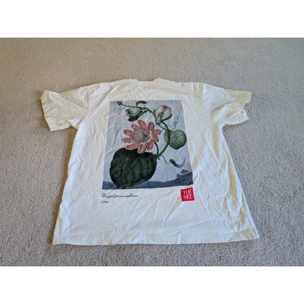 Womens Pacsun Met Museum of Art Graphic Tee Passionflower White Large L1761